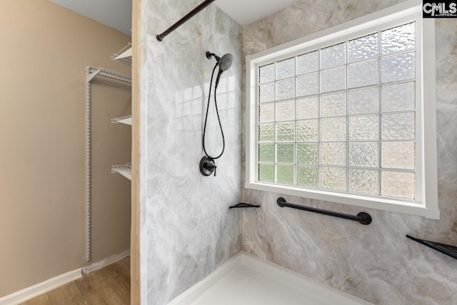 422 Drooping Leaf Rd, Lexington, SC 29072 - full bathroom with a shower and wood finished floors