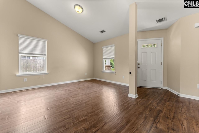 422 Drooping Leaf Rd, Lexington, SC 29072 - spare room with vaulted ceiling and dark wood-style flooring