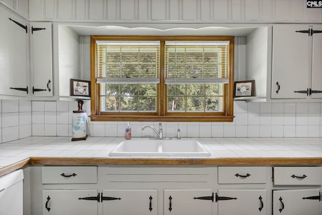 159 Rogers Rd, Saluda, SC 29138 - kitchen with white cabinets and tile countertops
