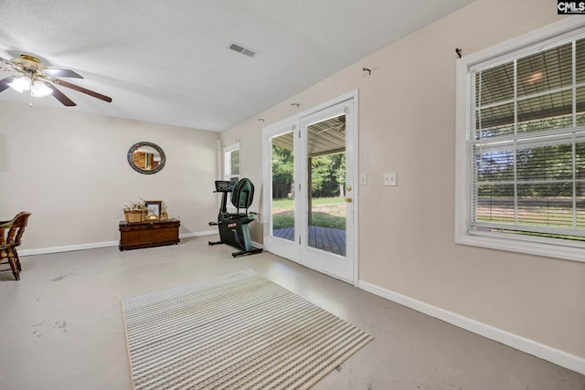 159 Rogers Rd, Saluda, SC 29138 - workout area featuring a ceiling fan and baseboards