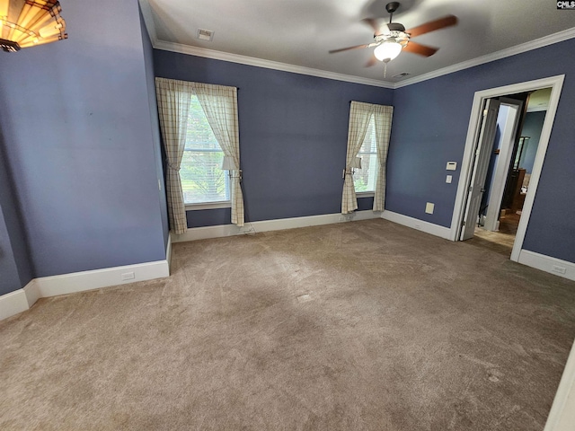 116 Avington Ln, Columbia, SC 29229 - unfurnished room with ceiling fan, crown molding, and carpet