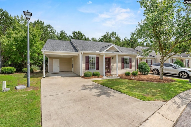 364 Elders Pond Cir, Columbia, SC 29229 - single story home featuring concrete driveway, a carport, a front lawn, and roof with shingles
