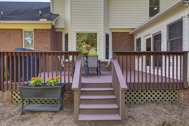 430 Hampton Creek Ct, Columbia, SC 29209 - wooden terrace with outdoor dining area