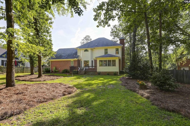 430 Hampton Creek Ct, Columbia, SC 29209 - back of house featuring a chimney and a wooden deck