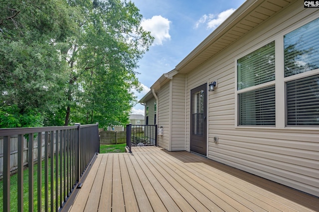22 Kentucky Derby Ct, Lugoff, SC 29078 - wooden terrace with a fenced backyard