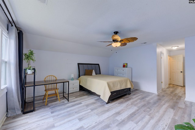 241 Friarsgate Blvd, Irmo, SC 29063 - bedroom with light wood finished floors, lofted ceiling, and ceiling fan