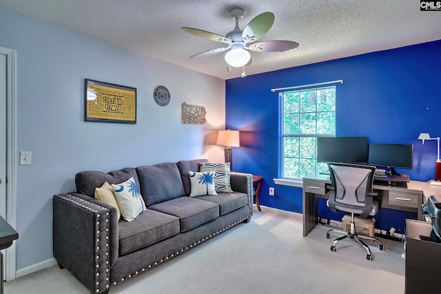 4 Beckworth Ct, Irmo, SC 29063 - office space with ceiling fan, carpet floors, and a textured ceiling