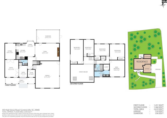 303 High Grove Rd, Summerville, SC 29485 - view of home floor plan