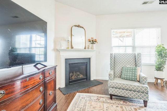 512 Eagles Rest Dr, Chapin, SC 29036 - sitting room with wood finished floors and a glass covered fireplace