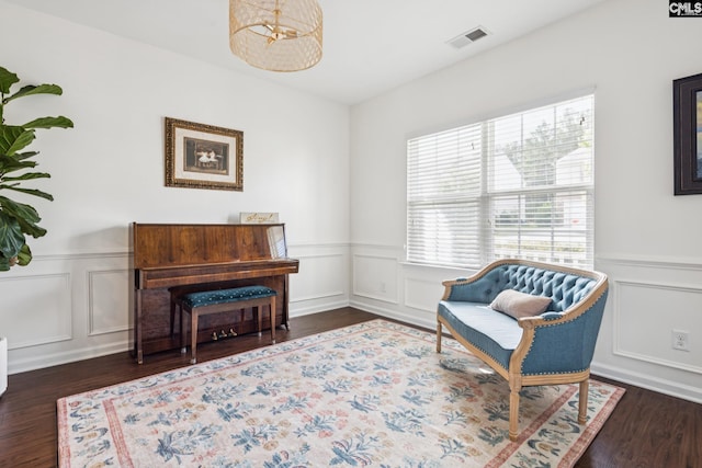 512 Eagles Rest Dr, Chapin, SC 29036 - sitting room with a decorative wall, a wainscoted wall, and wood finished floors