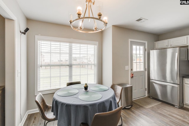 938 Farnsworth Dr, Hopkins, SC 29061 - dining area with a chandelier and light wood-type flooring