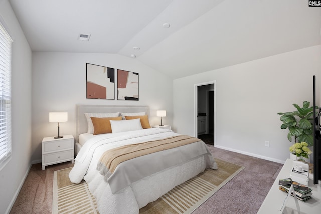 320 Sundew Rd, Elgin, SC 29045 - bedroom featuring carpet flooring and vaulted ceiling