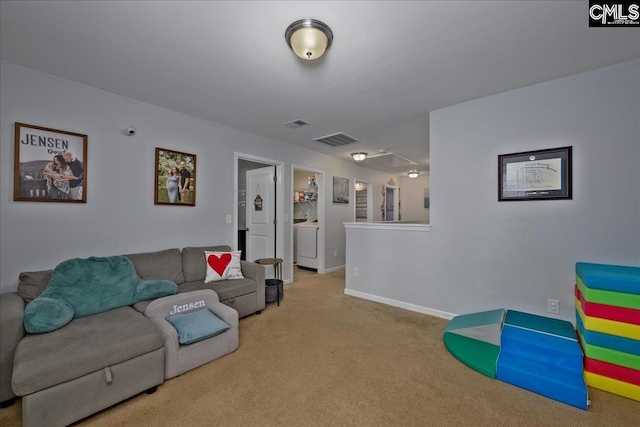 620 Blue Ledge Cir, Lexington, SC 29072 - living area featuring carpet flooring and washer / clothes dryer