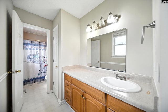 224 Ashton Cir, Lexington, SC 29073 - full bath featuring vanity, tile patterned floors, and curtained shower