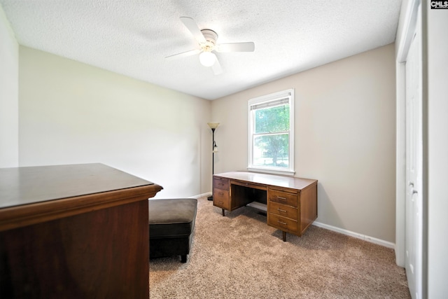 224 Ashton Cir, Lexington, SC 29073 - unfurnished office with ceiling fan, light colored carpet, and a textured ceiling