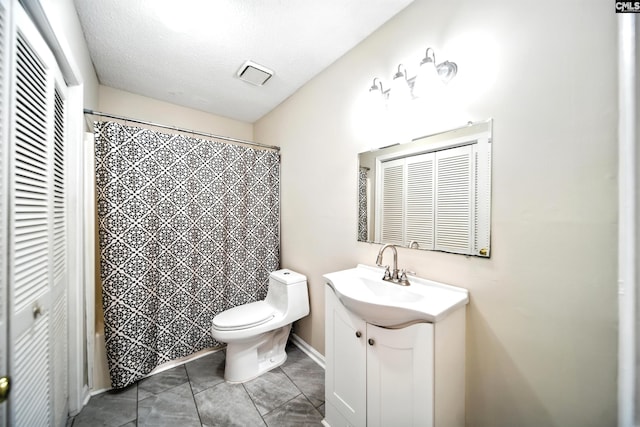 224 Ashton Cir, Lexington, SC 29073 - full bathroom with a closet, vanity, a shower with shower curtain, and tile patterned floors