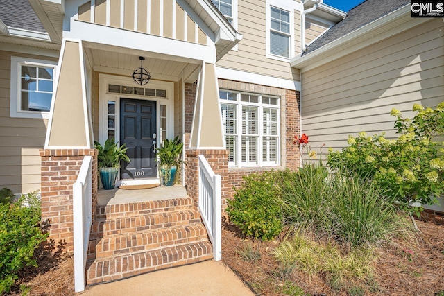 100 Julia Ct, Lexington, SC 29072 - property entrance featuring brick siding and a shingled roof