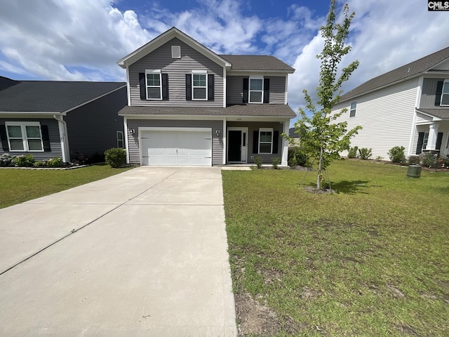 1020 Winter Way, Lexington, SC 29073 - traditional-style home with driveway, a front yard, an attached garage, and roof with shingles