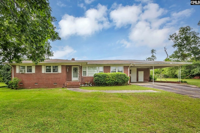 3204 Windmill Rd, Leesville, SC 29070 - single story home with driveway, brick siding, an attached carport, and crawl space