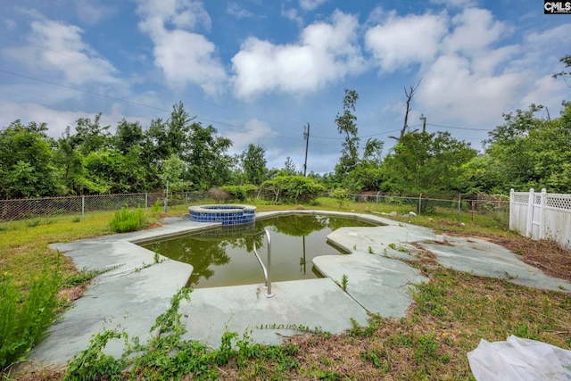 3204 Windmill Rd, Leesville, SC 29070 - view of swimming pool with a fenced backyard, a pool with connected hot tub, and a patio