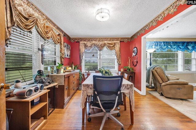 3204 Windmill Rd, Leesville, SC 29070 - dining space with a textured ceiling, healthy amount of natural light, and light wood-style floors