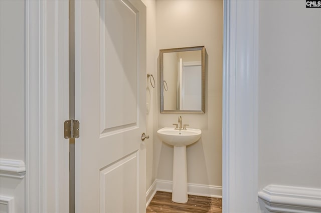20 Belfast Ct, North Augusta, SC 29860 - bathroom with baseboards and wood finished floors