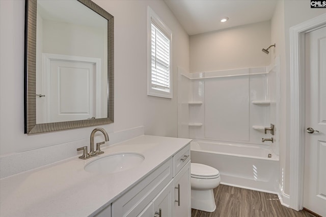 20 Belfast Ct, North Augusta, SC 29860 - bathroom featuring vanity, shower / washtub combination, and wood finished floors