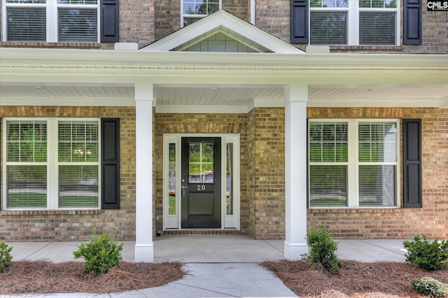 20 Belfast Ct, North Augusta, SC 29860 - property entrance featuring covered porch and brick siding