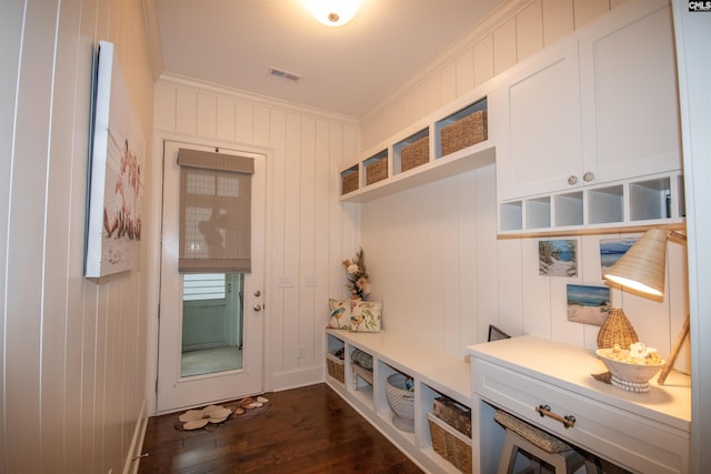 221 Coldwater Xing, Lexington, SC 29072 - mudroom with dark wood-type flooring and ornamental molding