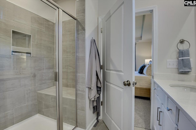 182 Scruple Way, North Augusta, SC 29860 - bathroom featuring ensuite bath, vanity, and a shower stall