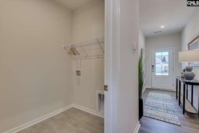 182 Scruple Way, North Augusta, SC 29860 - laundry area featuring baseboards and recessed lighting