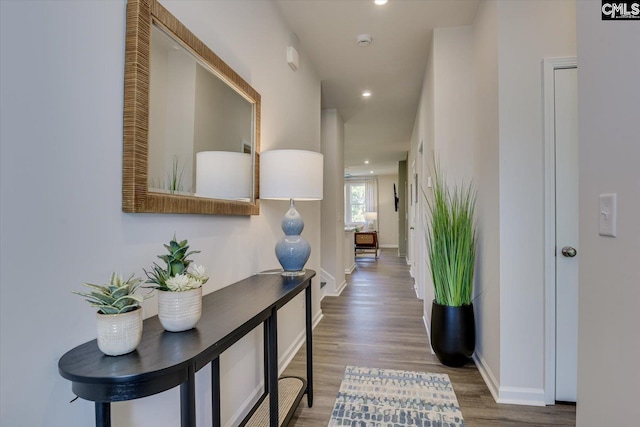 182 Scruple Way, North Augusta, SC 29860 - hall featuring wood finished floors and recessed lighting