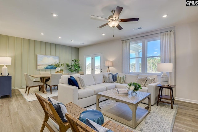 182 Scruple Way, North Augusta, SC 29860 - living area featuring light wood finished floors, recessed lighting, and ceiling fan