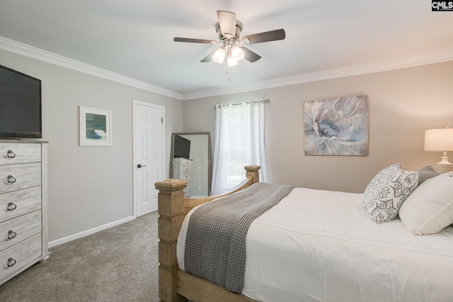 1601 Hagood Ave, Columbia, SC 29204 - carpeted bedroom with crown molding and ceiling fan
