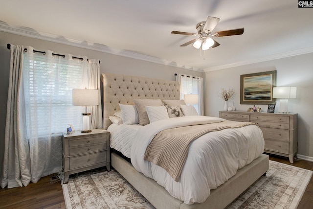 1601 Hagood Ave, Columbia, SC 29204 - bedroom featuring crown molding, wood finished floors, and ceiling fan