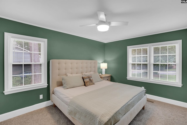 608 Byron Rd, Columbia, SC 29209 - carpeted bedroom featuring crown molding and a ceiling fan
