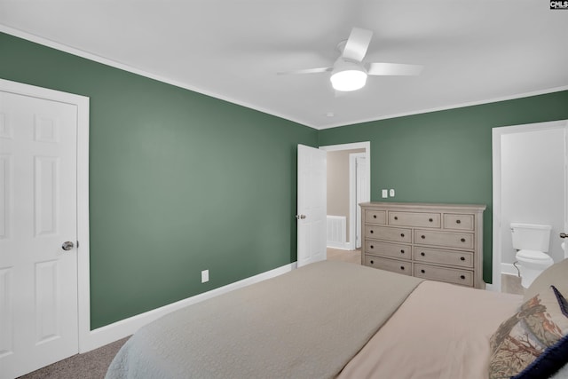 608 Byron Rd, Columbia, SC 29209 - bedroom featuring a ceiling fan, ornamental molding, and carpet floors
