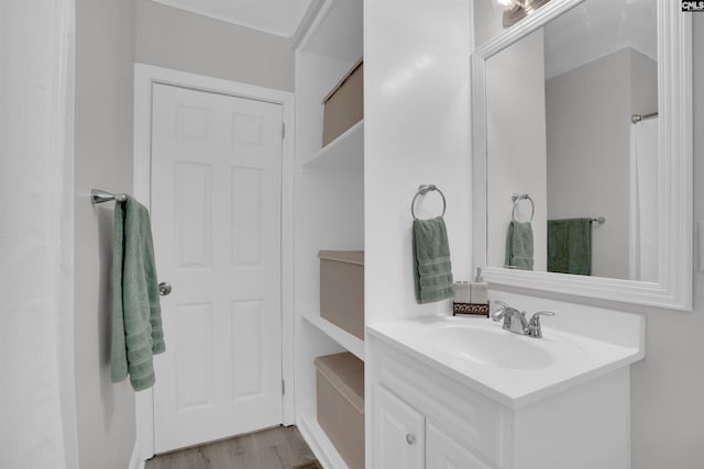 608 Byron Rd, Columbia, SC 29209 - full bath featuring vanity and wood finished floors
