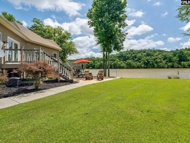 887 Living Waters, Great Falls, SC 29055 - view of green lawn with stairway and a patio area
