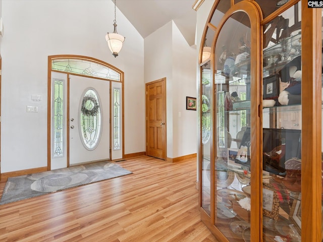 887 Living Waters, Great Falls, SC 29055 - entrance foyer featuring light wood-style flooring and high vaulted ceiling