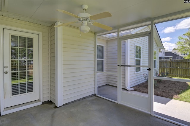 821 Burnview Ln, Chapin, SC 29036 - unfurnished sunroom with a ceiling fan