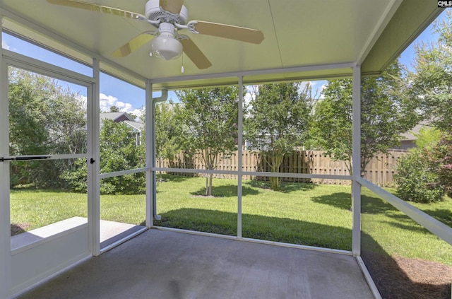 821 Burnview Ln, Chapin, SC 29036 - unfurnished sunroom with ceiling fan