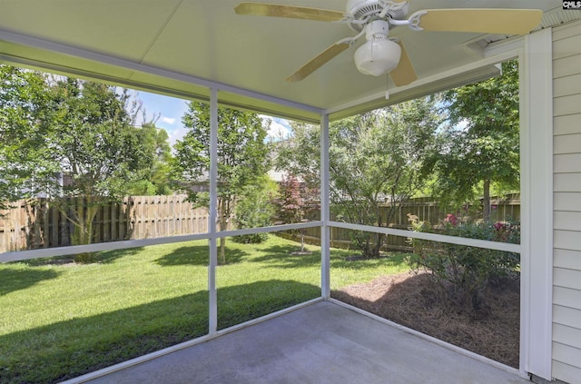 821 Burnview Ln, Chapin, SC 29036 - unfurnished sunroom with ceiling fan
