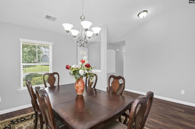 821 Burnview Ln, Chapin, SC 29036 - dining room featuring a chandelier and dark wood-style floors