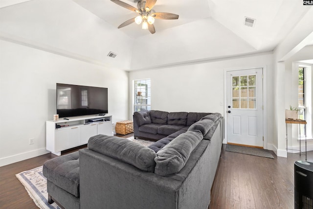 103 Faircrest Way, Columbia, SC 29229 - living room featuring ceiling fan and dark wood-style floors