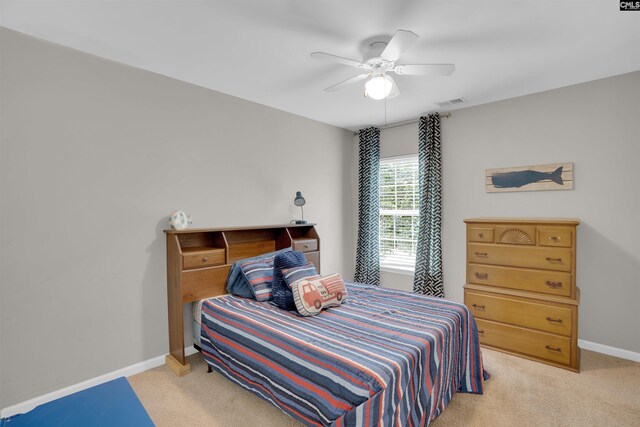 269 Creek Branch Dr, Lexington, SC 29072 - bedroom featuring light carpet and a ceiling fan