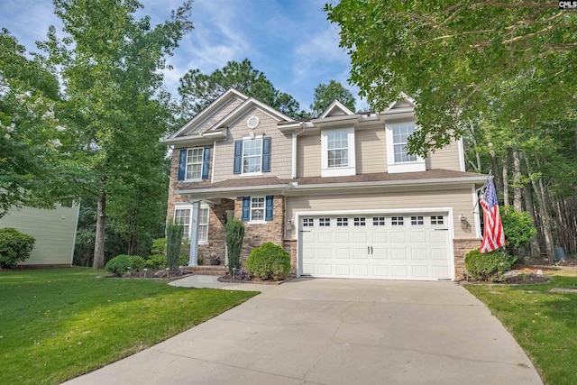 269 Creek Branch Dr, Lexington, SC 29072 - view of front of home featuring a garage, concrete driveway, and a front yard