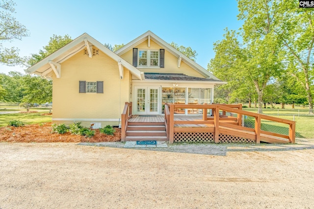 232 Boulware Rd, Lugoff, SC 29078 - view of front of property featuring french doors and a deck