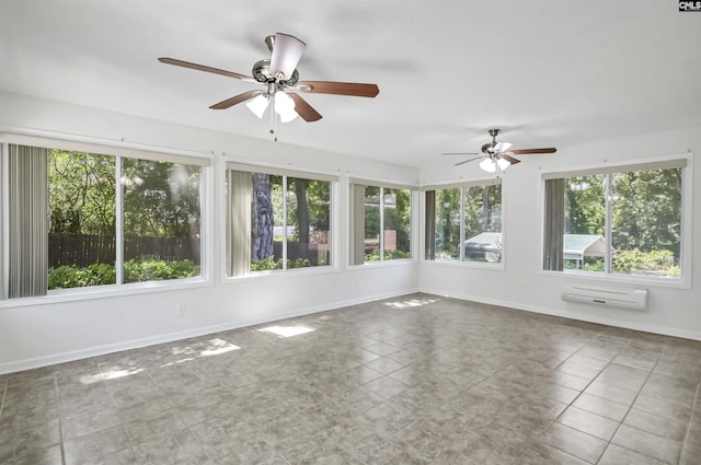 136 Traylors Gate Cir, Irmo, SC 29063 - unfurnished sunroom featuring a wall unit AC and tile patterned floors