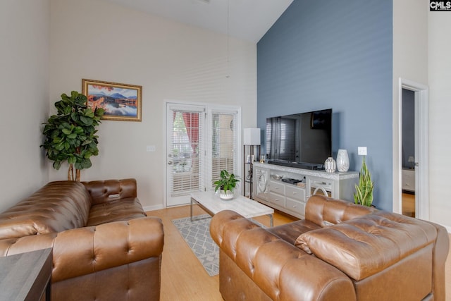 157 Autumn Stroll Ct, Lexington, SC 29072 - living room with high vaulted ceiling and light wood-type flooring